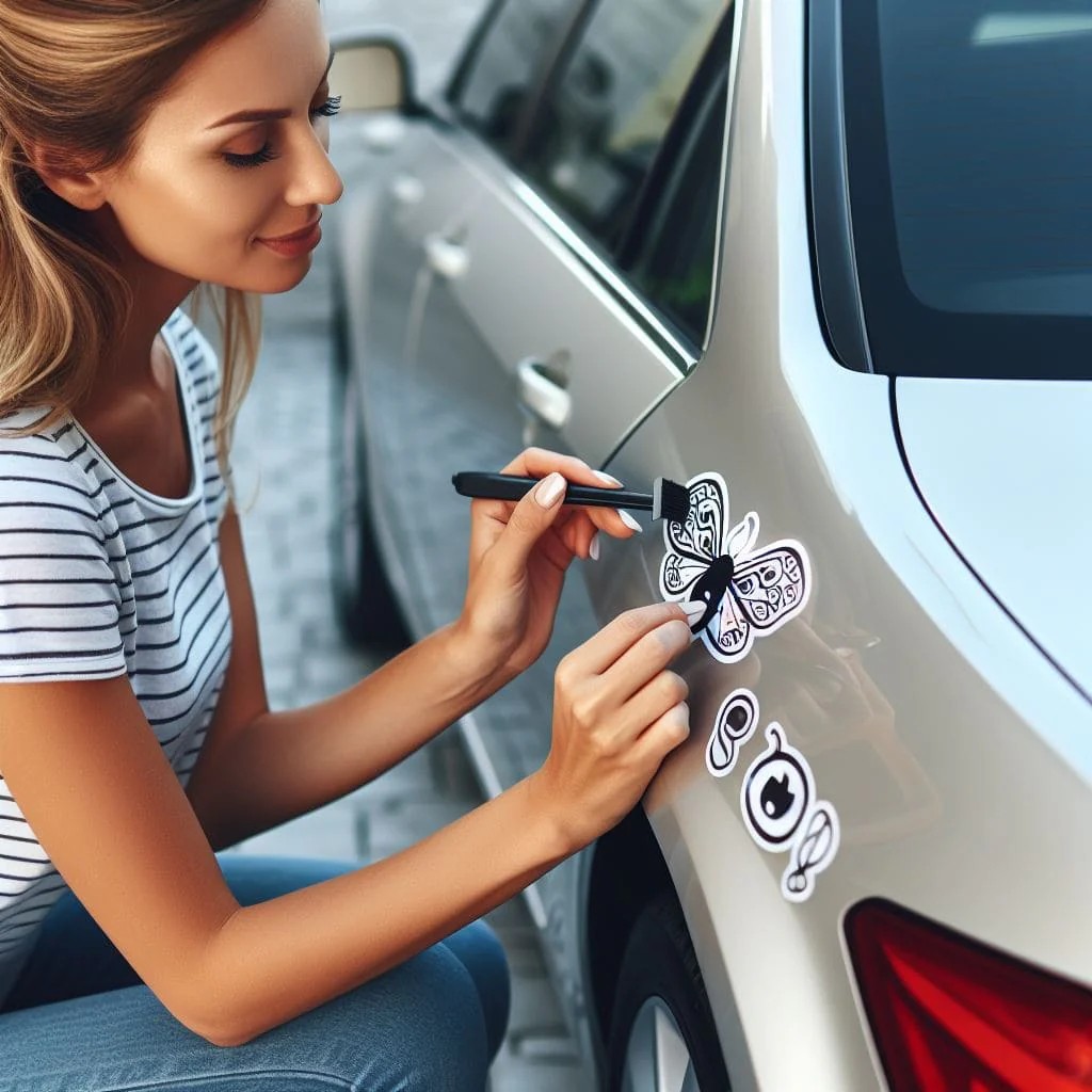 coller un sticker sur une voiture - wawapub caen